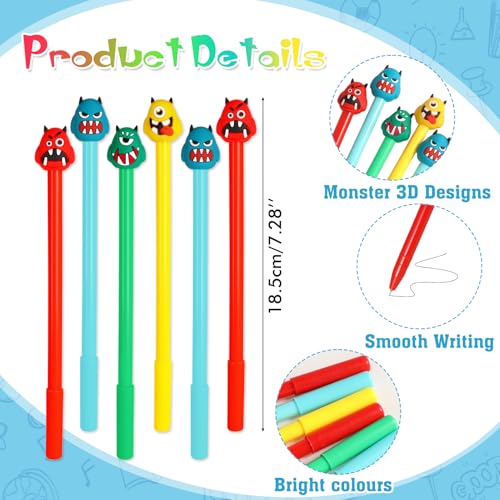 HOWAF Monster Party Geschenke, Mini Monster Notizbuch Schulkind Notizbuch Stifte Monster Tattoo Kinder Kindertattoos für Monster Kindergeburtstag Monster Mitgebsel Einschulung Schulanfang Geschenke