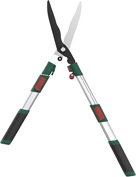 GARTOL Extendable Hedge Shears - 24 to 30 Inch Telescopic Garden Clippers with 8 Wavy SK5 High Carbon Steel Blade, Heavy Duty Manual Shrub Trimmer & Bush Shears for Boxwood, Yews & Decorative Hedges
