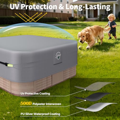 Protector para cubierta de jacuzzi Safana 93x93 cm gris miniatura 6