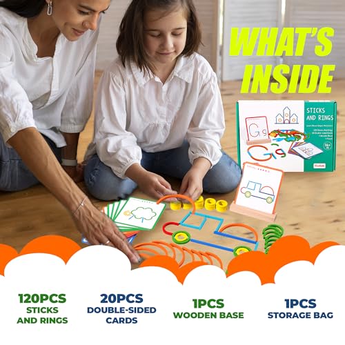 puzgic Stem Kids Toys for Creative Learning Building Educational Resources Kids Toy for Preschool and Kindergarten 3 4 5 6 Years Old Boys and Girls Brain Teaser Smart Sticks Toys - Image 3