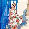 Vozoza Watercolor Tomato Vegetable Red Summer Girl... #5