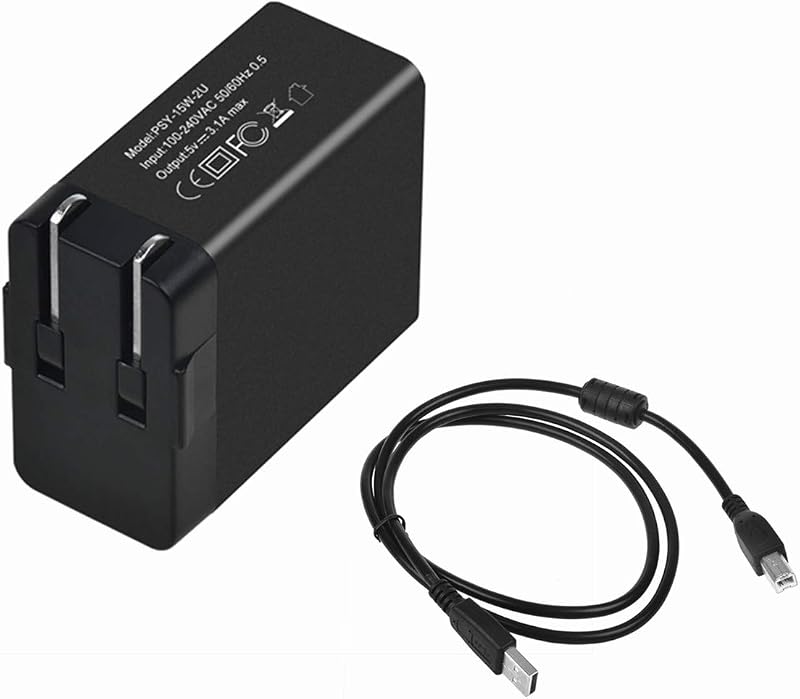 AC/DC Adapter + USB Cable for Dymo LabelManager PnP Thermal Transfer Printer Wireless Plug N Play Label Maker 1812570 DYM1812570 Switching Power Supply Cord Charger