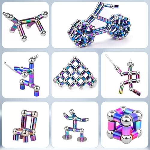 Rayong Magnetischer Kugelschreiber,Fidget Pen Magnet Stift,Coole Gadgets Stressabbau Druckkugelschreiber,Lustig Multifunktions Magnetstift Geburtstagsgeschenk für Männer Junge Frauen Kinder- (Bunt)