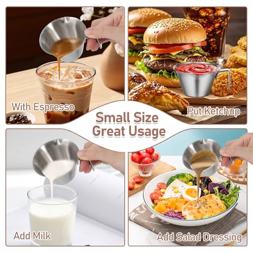 Vaso medidor espresso de acero inoxidable 3.4 oz miniatura 6