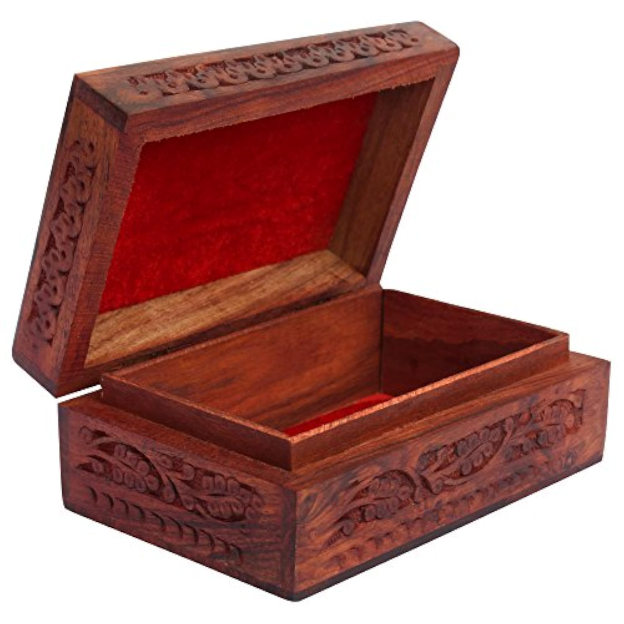 Wooden Jewellery Box for Women with Intricate Carvings