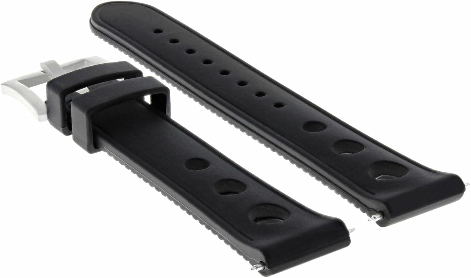 Ewatchparts 20mm Rubber Diver Watch Band Strap Compatible With Tissot PRC 200 , PRS516 Racing Black