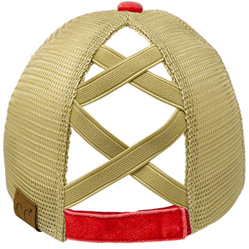 Image of C.C Ponycap Messy High Bun Ponytail Adjustable Mesh Trucker Baseball Cap Hat