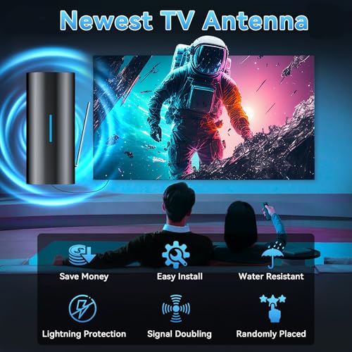 Image of 5000+ Miles Range Digital Antenna for Smart TV Indoor Outdoor, 2026 HD TV Antenna for Local Channels with Signal Amplifier, Supports 4K 1080P All TVs-40ft Coax Cable