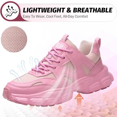 Image of Breathable Steel Toe Sneakers for Women Lightweight Puncture Proof Work Shoes Non Slip Safety Tennis Shoes Comfortable for Construction Industrial Warehouse
