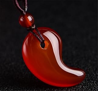 Amazon | [Huangshan] 天然石 勾玉 指輪ペンダント ネックレス