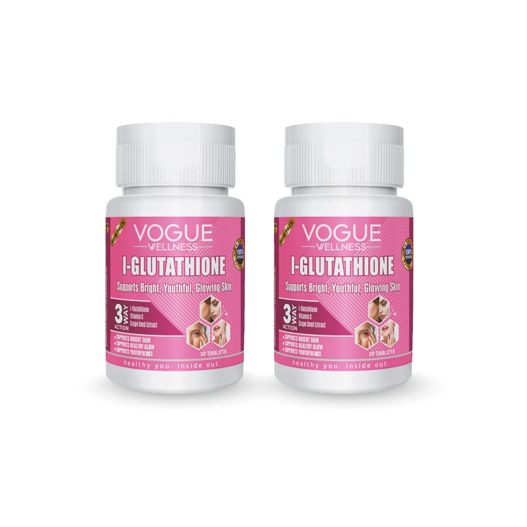 Vogue Wellness L Glutathione Tablets with Vitamin C, E, & Grape Seed  Extract | Radiant & Glowing Skin Glowing Supplement | Reduces skin  pigmentation