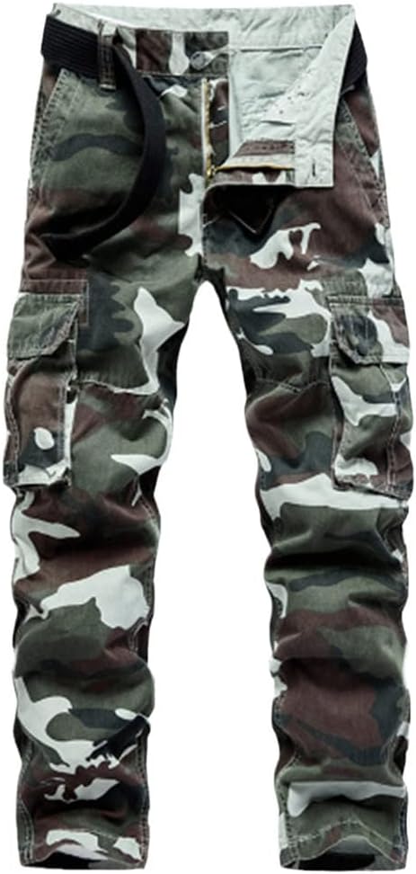 Tactical Cargo Camo Pants, Men Casual Cargo Baggy Trousers Joggers, Streetwear Cotton Multi-Pocket Military Pants