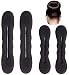 Styla Hair Magic Bun Maker (2 Small, 2 Large) Foam Sponge Bun Shaper Hair Accessories (Black)