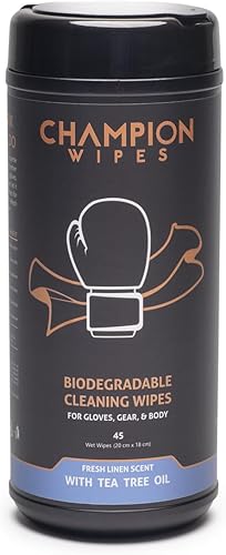 Toallitas de limpieza para guantes de boxeo, 45 unidades Fórmula de aceite de árbol de té Para guantes, equipo y cuerpo Fabricado con viscosa