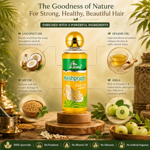 Image of AKANSHA Keshprapti Ayurvedic Non Sticky Anti Dandruff Hair Fall Control Hair Oil (100ML)