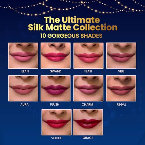 Image of Parul Garg Beauty Festive Shringar Gift Pack | Sindoor, 10-in-1 Silk Matte Lipsticks & Hot Pink Potli | Festival Gift Set for Women, Wife & Friends