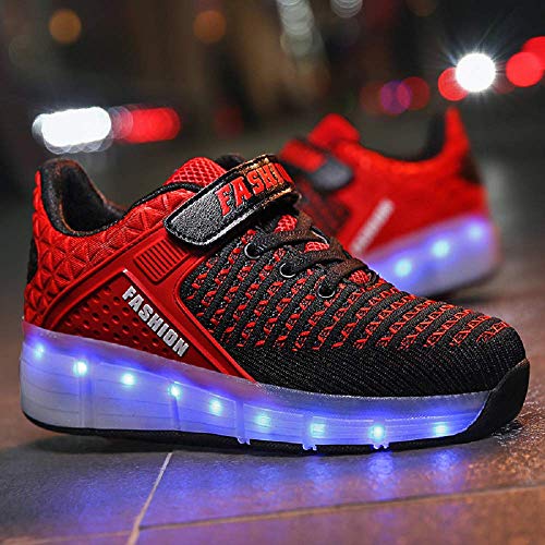 Image of SDSPEED 7 Colors LED Rechargeable Kids Roller Skate Shoes with Single Wheel Shoes Sport Sneaker