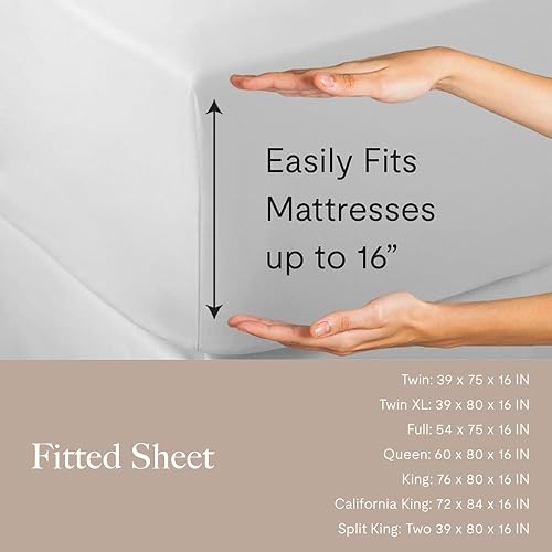 Miniatura 7 de Jennifer Adams Lux Collection - Juego de sábanas de 6 piezas (blanco, Queen)