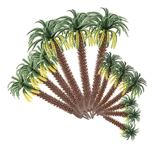 Amosfun 12pièces Miniature Coconut Palm Trees Model Kit for Table Diorama Height Assorted Micro Landscape Decoration