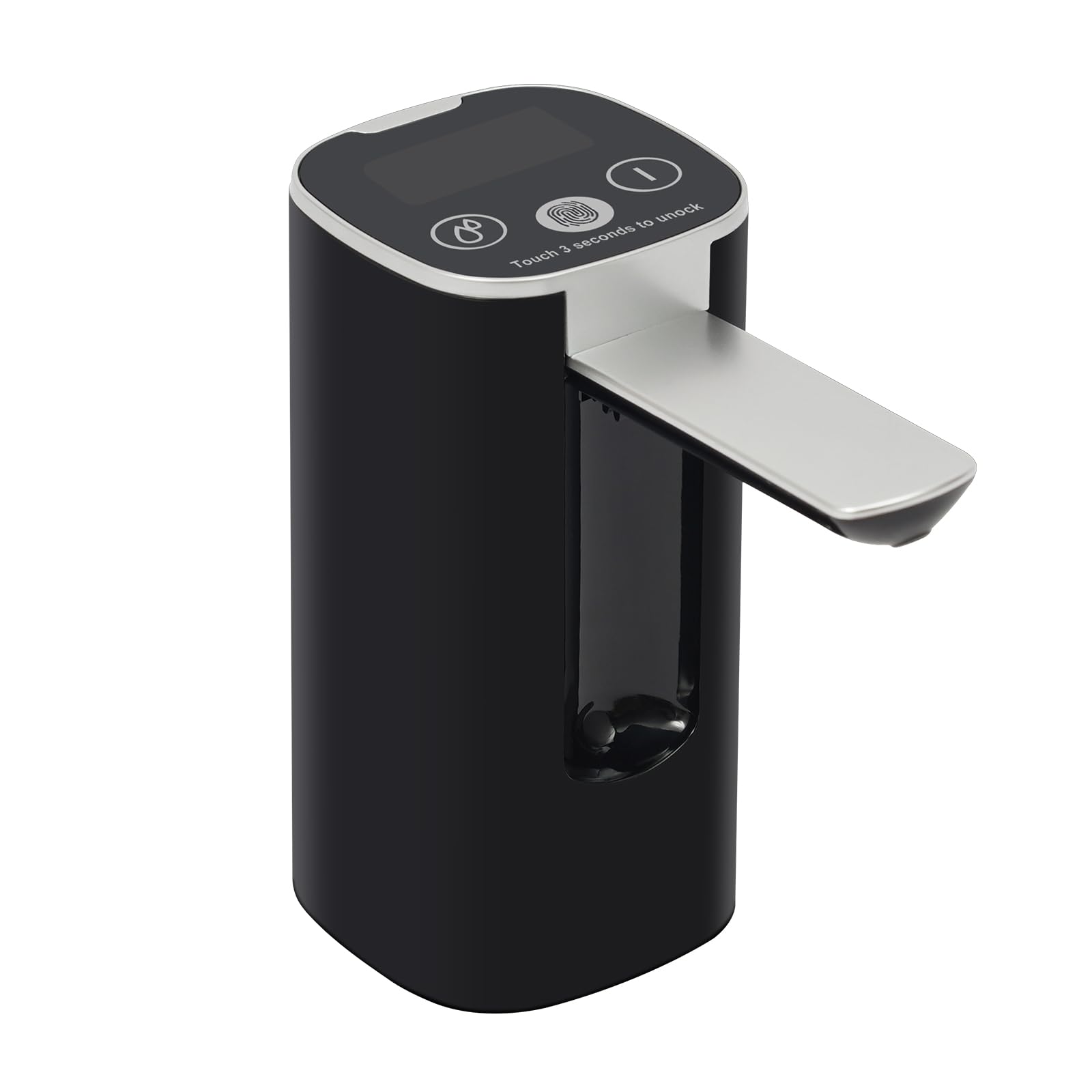 Wasserspender Pumpe, Wasserpumpe mit Digitales Display, 4 Wasserabgabe Wählen, Camping Wasserhahn mit Pumpe, Tragbarer Faltbar Elektrischer Wasserspender für Wohnzimmer, Küchen, Camping (Schwarz) Küche, Haushalt & Wohnen