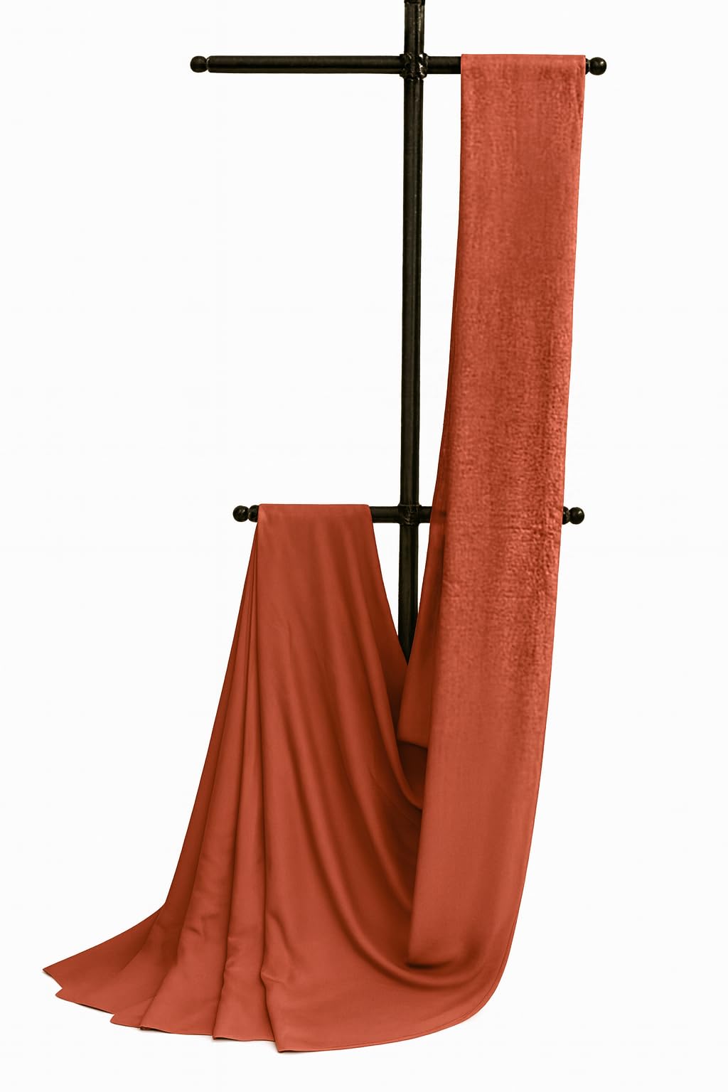 Dark Peach Plain Tussar Silk Saree-image-12