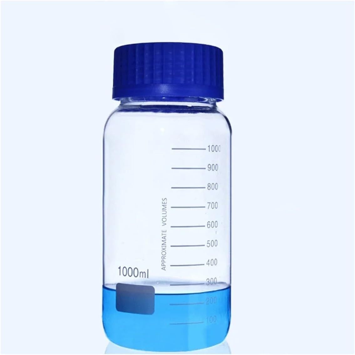 Glassware Labware 250/500/1000ml GL80 Mouth Blue Screw Cap Bottle Labrotary Glassware Experiment(1000ml)