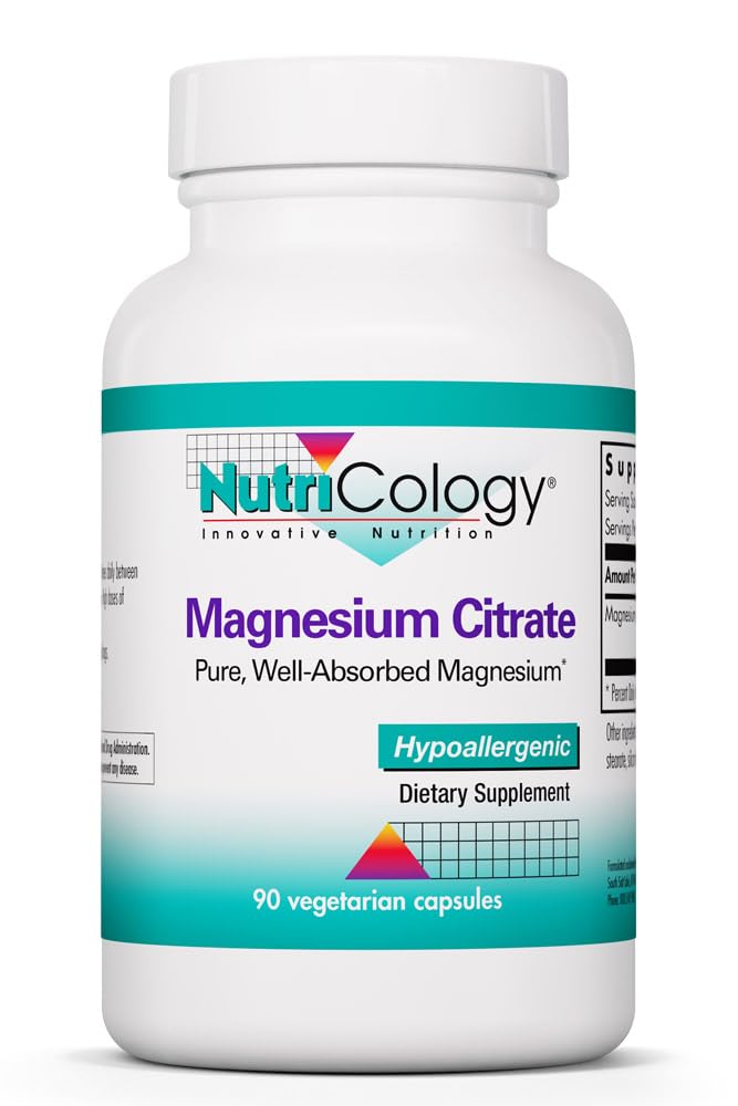 NutriCology Magnesium Citrate, Bioavailable Chelated, 90 Count