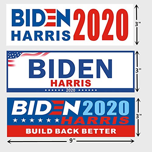 EQARD Biden Harris 2020 Car Stickers Decals 3PCS Bumper Stickers Wall Laptop Window Door Stickers 9\"x3\" - Thumbnail 3