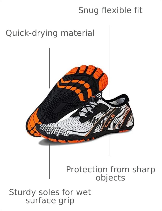 Image of Water Shoes for Men Barefoot Quick-Dry Aqua Sock Outdoor Athletic Sport Shoes for Kayaking, Boating, Hiking, Surfing, Walking