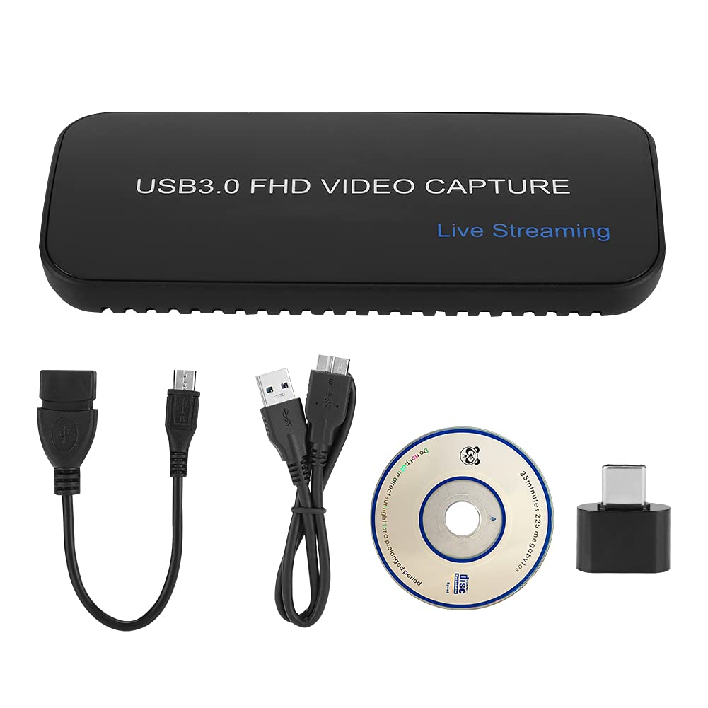 Scheda di acquisizione video USB HDMI HD, scheda di acquisizione video per, Mac e Linux, ingresso HDMI 1080p/60 Hz e 4K 30 Hz, plug-and-play con USB 3.0 per lo streaming e