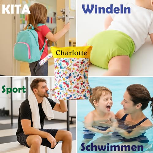 Wetbag Weidenblatt mit personalisiertem Namen für Windelbeutel