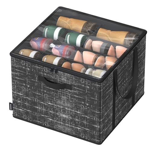 SONGMICS Organisateur de Chaussures, jusqu'à 16 Paires, Boîte de Rangement pour Chaussures, Poignées, Couvercle Transparent, pour Chambre, Entrée, Armoire,...