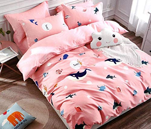 Hrudaya Synchronized Fibre All-Weather/Season Standard Queen Size Reversible Printed Cotton Comforter/ Quilt/ Duvet/ Dohar Combo For AC Room & Mild Winter (Multicolour, 90x100 inch) - 4 Pieces