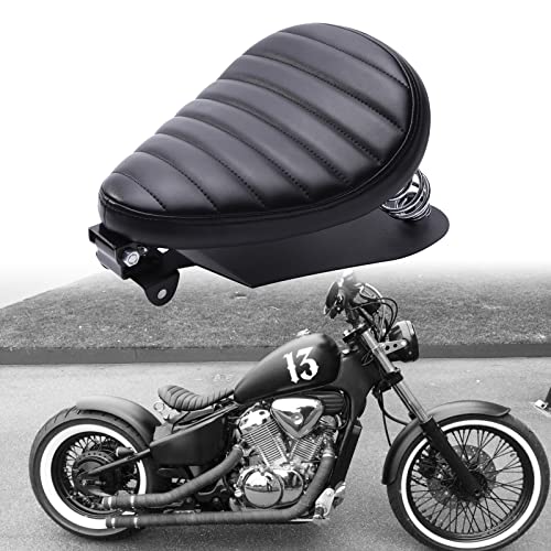 Image of DREAMIZER Motorcycle Seat Cushion Driver Solo Seats with Spring Bracket PU Leather Compatible with Harley Honda Yamaha Kawasaki Sportster Iron 883 1200 Chopper Bobber Cafe Racer