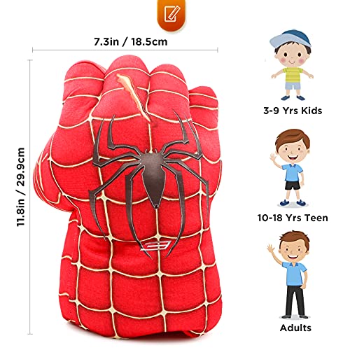 Mizzuco Superhero Gloves For Kids Boxing Gloves Smash Hands Big Soft Plush Hero Fists,Superhero Toys For Boys Girls, Role Play Costume Birthday Gift For Toddlers Kids Age 3+ (Red) #TOP1