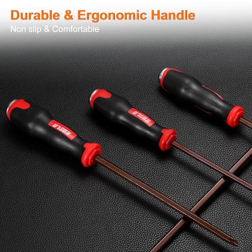 HARFINGTON 2pcs PH2 Phillips Screwdriver #2 8.66" Magnetic Screwdrivers One-Piece 4.72" Heat-Treated S2 Alloy Steel with Ergonomic Handle for DIY Repairing, Red Brown by HARFINGTON - Image 6