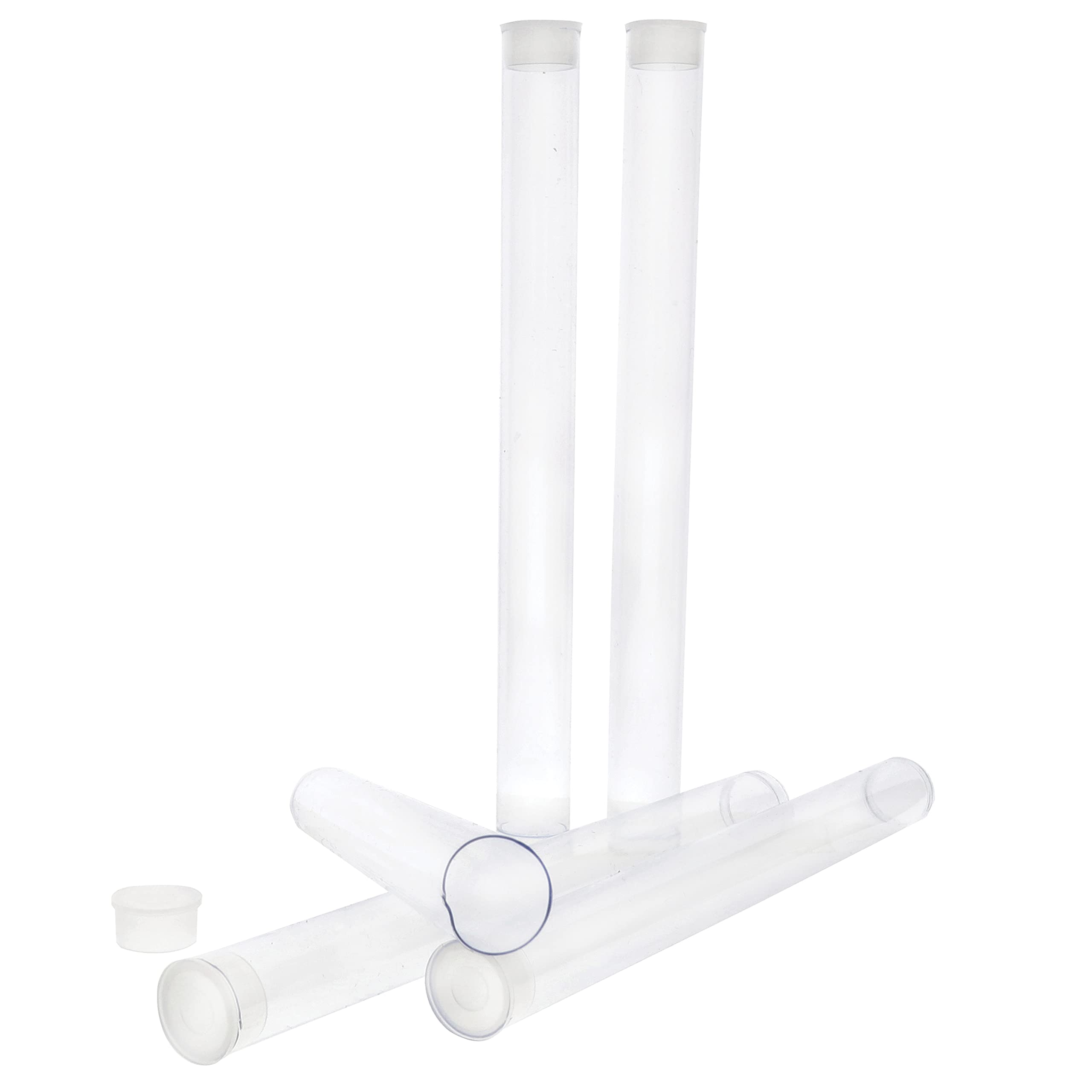 The Beadsmith Transparente Kunststoffröhren – 15.2 cm lange runde Röhren, 2.9 cm im Durchmesser – flache Kappen, Verwendung für Perlen, Gastgeschenke, Zuhause oder Büro – Beutel mit 100 Stück