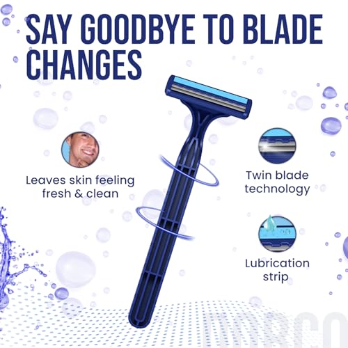 Image of Dorco TG710 Disposable Shaving Razors with Dispenser for Men | Twin blade technology | Razor with Long Handle with Lubrastrip | Easy to carry | Smmoth Shave | Pack of 24