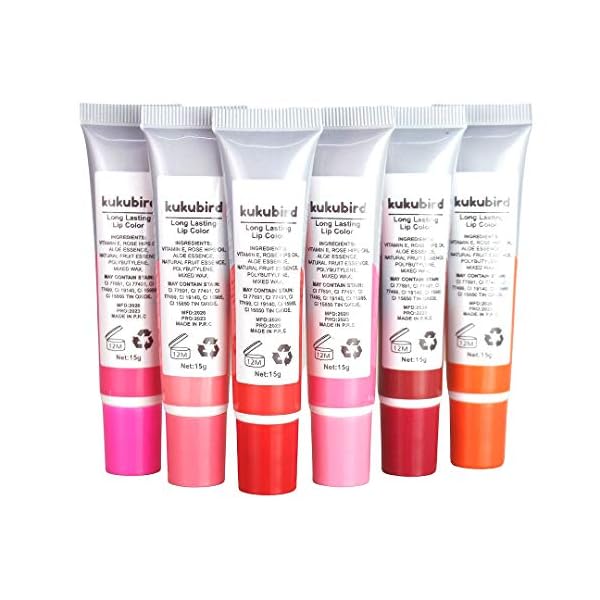 [Original UK Brand] 6er Set kukubird Tattoo Farbe Peel Off Mask Farbton Langlebig Wasserdicht Tattoo Lipgloss – Bild 3