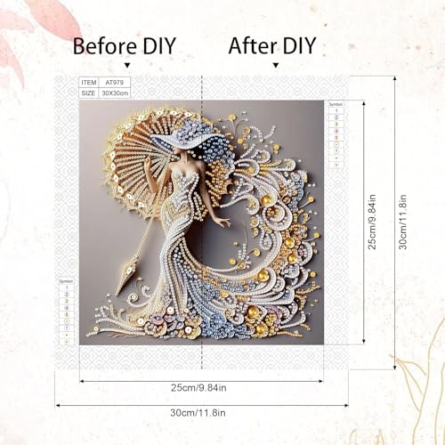 Image of AiYuanzsh 5D Special Shaped Diamond Painting Kit - Charming Goddess Design, Unique Crystal Rhinestone Diamond Art Set for Beginners and Adults, Perfect for Home Wall Decor and Holiday Gifts