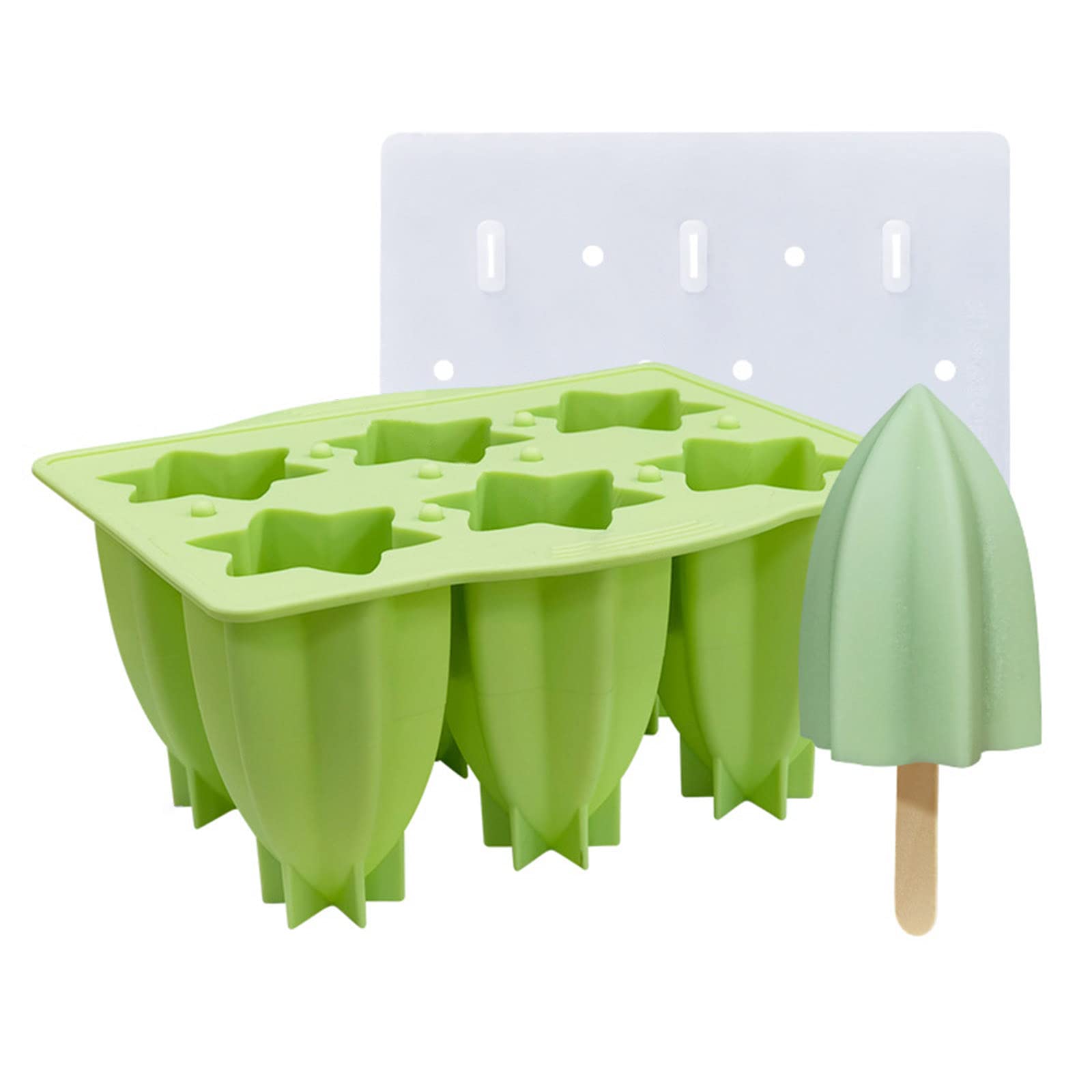 Buxuaaaa 6 Cells Ice Cream Mold Lolly Star Fruit Shaped Popsicles Maker Molds Accessories Silicone Popsicles Molds Free