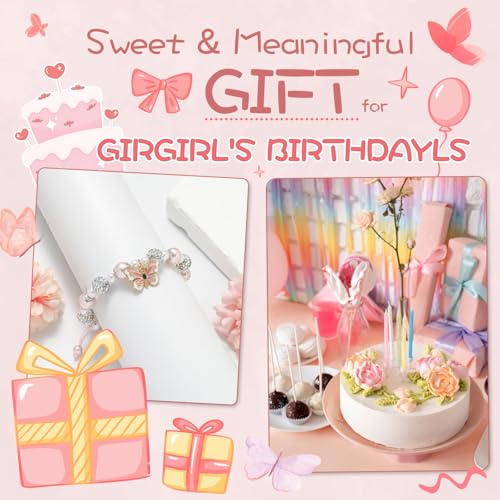 Artlunar Pink Pearl Butterfly Bracelet for Girls - 64% Off - Image 5