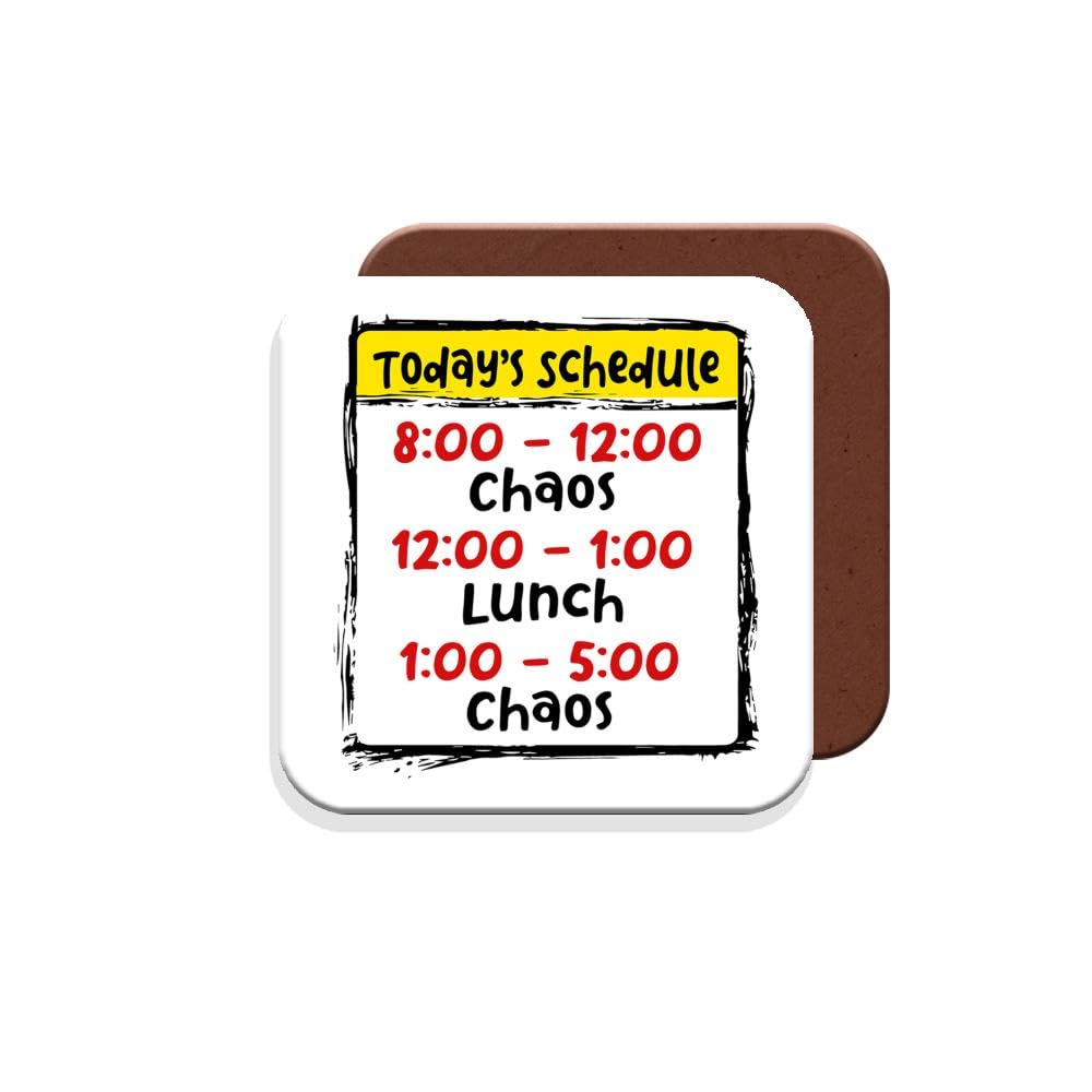 Muggz Coaster Work Colleague Funny Gift - Today's Schedule - Giftset - Made By In The Uk