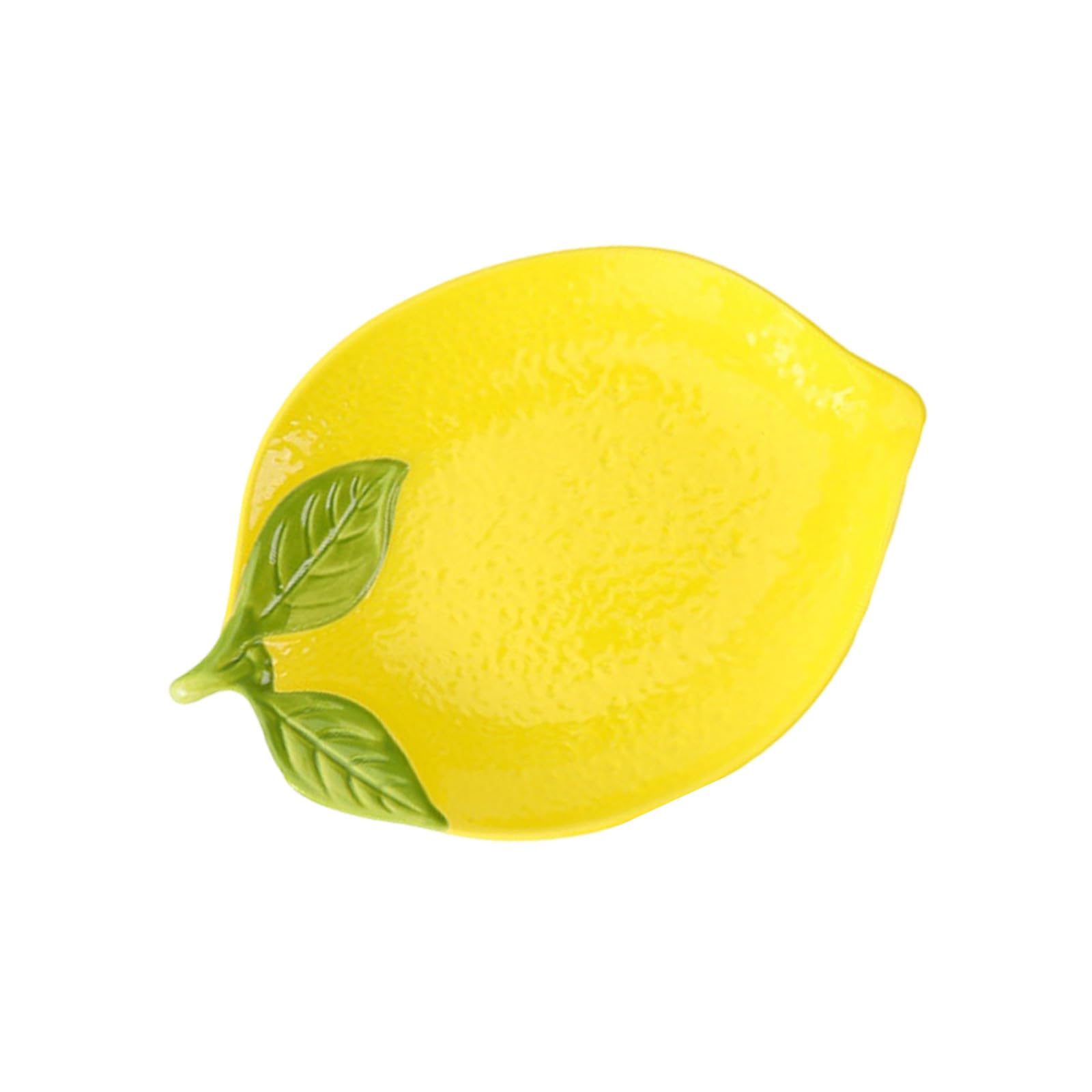 APGLSXY Ceramic Lemon Shape Spoon Rest Multipurpose Salad Dessert Serving Bowl Plate Tableware for Home Kitchens Ceramic Salad Plate