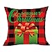 Produktbild LSAltd Weihnachten Kissenbezug, Weihnachtsglocke Print Kissenhülle Taille Wurf Kopfkissenbezug für Zuhause und Sofa, Weihnachten Schlafzimmer Sofa Auto Dekoration 45x45cm