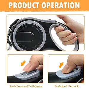 26ft retractable dog leash heavy duty great leash for dog up to 110 lbs anti slip rubberized handle one handed brake strong nylon tape tangle freemk def   cucciolini doodles