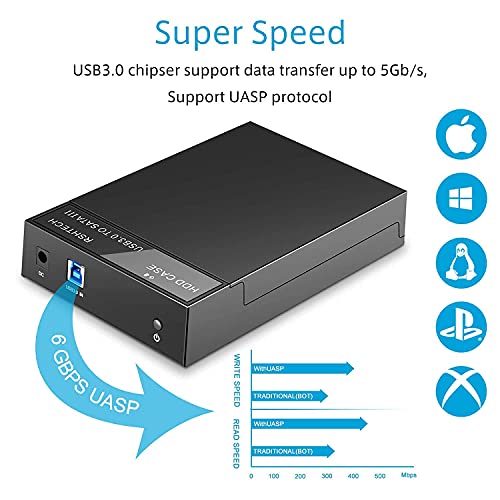 Caja externa SATA USB 3.0 para disco 3.5 pulg RSHTECH miniatura 4