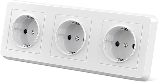 USB-Steckdosensystem 55 mm, [2 Stück] Schutzkontaktsteckdose mit 2 x USB-Ports 2,8A Unterputz-Schuko-Wandsteckdose, passt in…