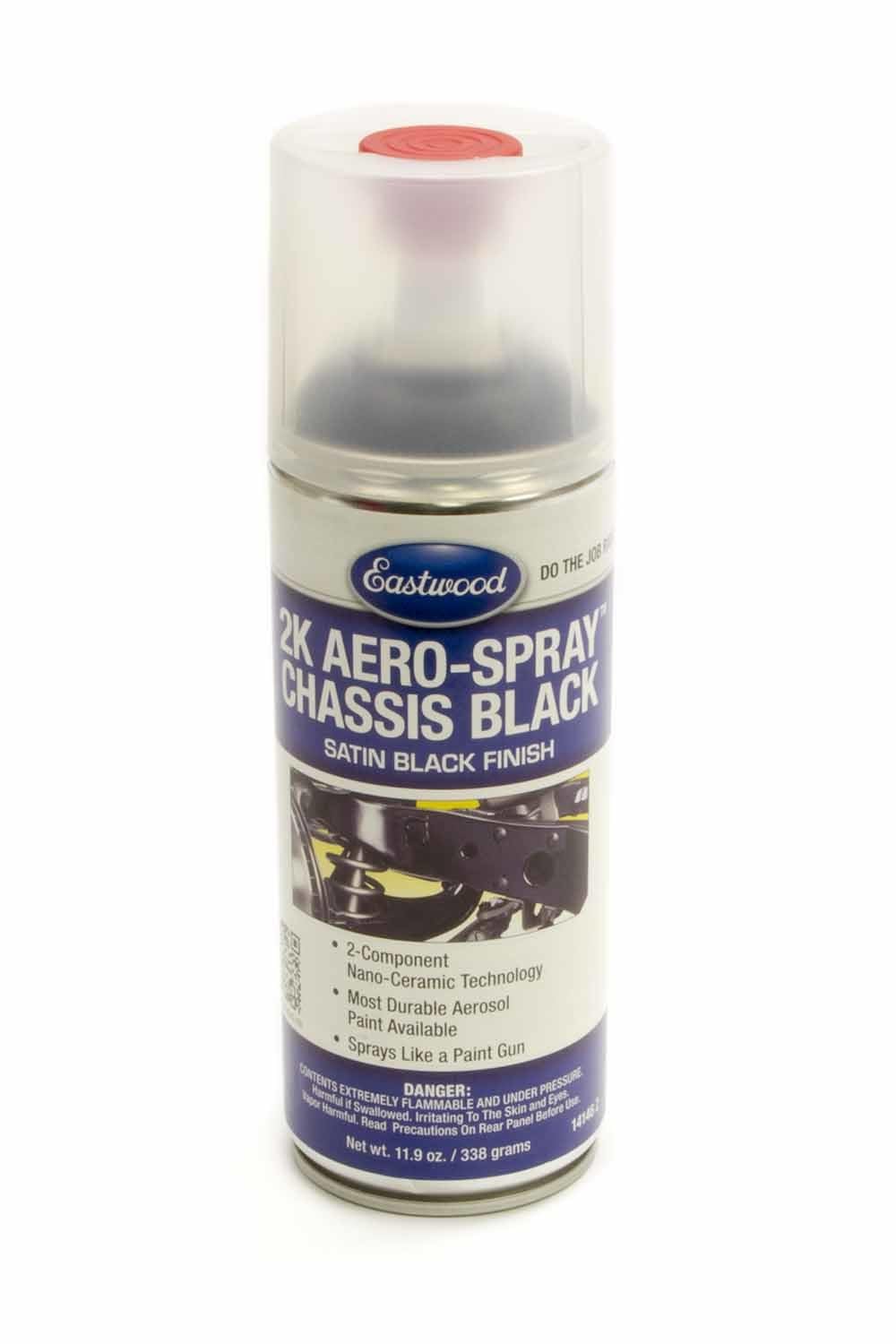 Eastwood 2K AeroSpray Chassis Black Satin Frame and Suspension Spray Paint | 12 oz Aerosol | 1 Pack