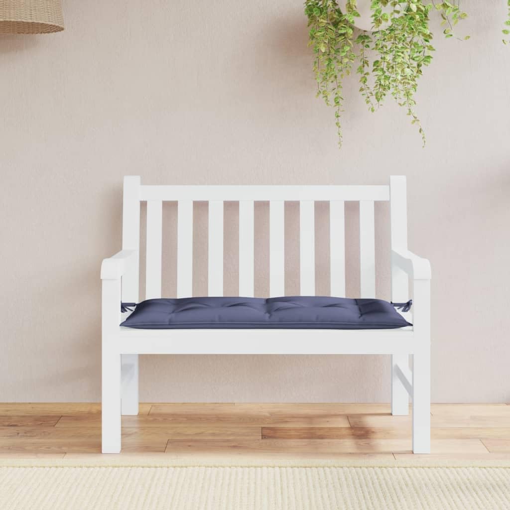 Coussin de banc de jardin bleu marine 110x50x7 cm en tissu oxford résistant